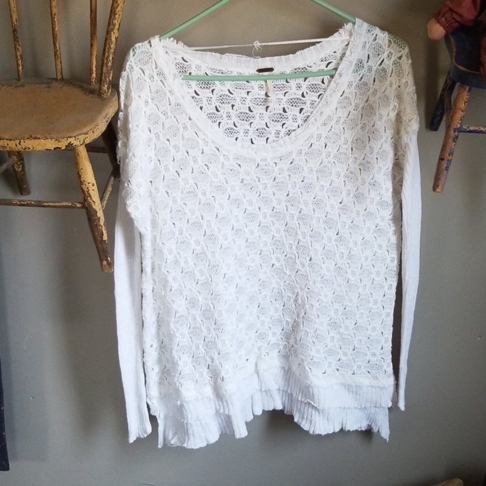 White Free People Summer Sweater